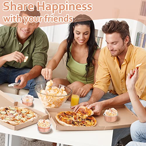 Gejoy 200 Pack Aluminum Foil Cupcake Baking Cups 5Oz Rose Gold Cupcake Liners Dessert Cups With Lids Disposable Cupcake Cups Mini Cake Containers Flan Molds Tin Mini Muffin Liners For Wedding Birthday #TOP4