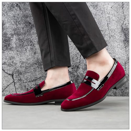Image of JITAI Mens Velvet Loafers Dress Shoes Loafers for Men Tuxedo Suit Shoes