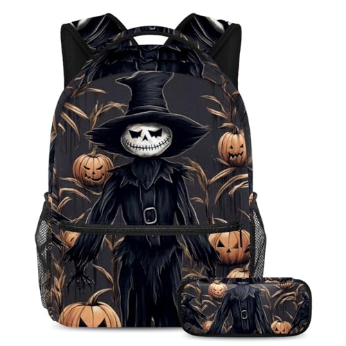 Sac à dos et trousse Halloween multicolore pour fille garçon et étudiant