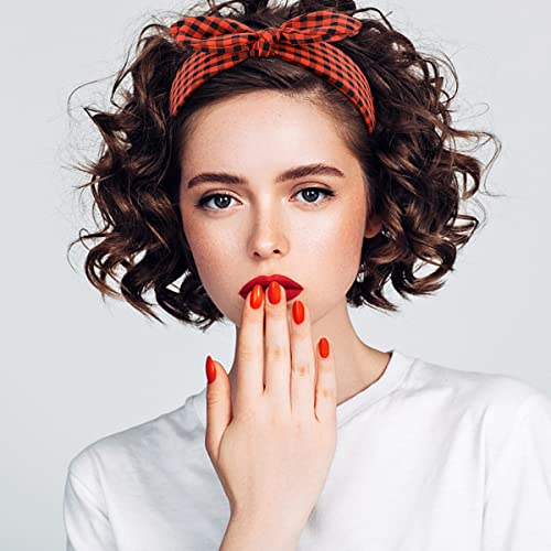 Tobatoba 6Pcs Plaid Headbands With Bow, Cute Bow Headbands For Women, Knotted Headband Wide Headband, Christmas Headband Hair Accessories For Women Girls, Bunny Ears Headbands Red Headbands Headwraps #TOP1