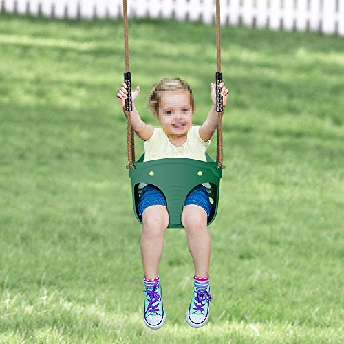 Dolibest Toddler Swing Set Accessories High Back Full Bucket Swing Seats W/Adjustable Rope And 4 Locking Carabiners, Cute Elephant Shape Design 600Lb Capacity (2 Pack) #TOP1