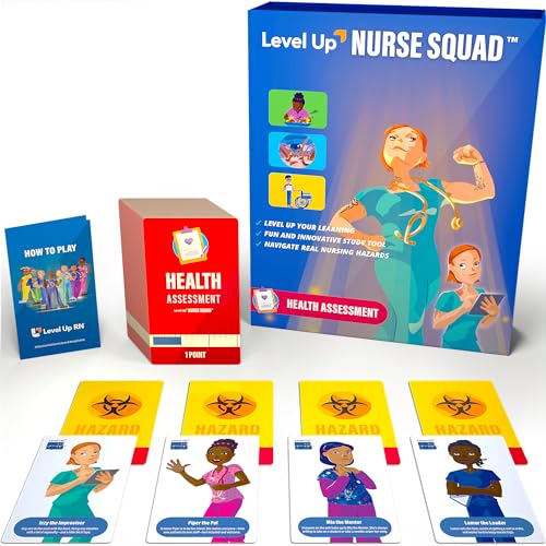 Level Up RN Health Assessment Flash Cards Game Nursing School Exam Prep Prepare
