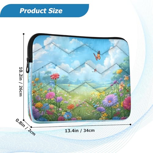 Funda para portátil de 13-14 pulgadas con flores paisaje primavera miniatura 3