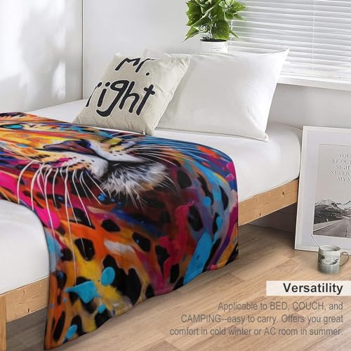 Couverture jeté flannel léopard durable et douce haute densité