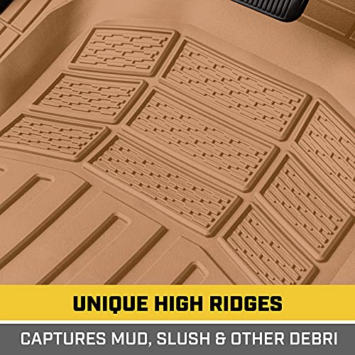 Bdk Cat® Camt-9013 (3-Piece) Large Heavy Duty Rubber Car Floor Mats With Trunk Cargo Liner, Trim To Fit Front & Rear Combo Set For Car Sedan Suv Van, All Weather #TOP6