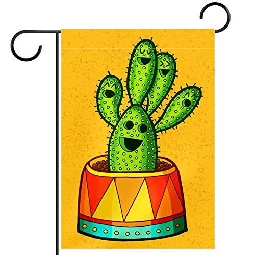 Drapeau de jardin de bienvenue cactus jaune pour embellir l'entrée