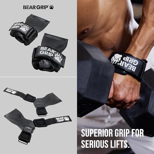 Image of BEAR GRIP Multi Grip Straps /Hooks - Rubber Lifting Straps /Gloves (Small)