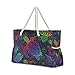 Sac de plage extra large avec motif de tortue de mer - Pour femme - Sac à bandoulière - Sac de voyage - Imperméable - Avec fermeture éclair - Pour piscine, gym, sport, transport