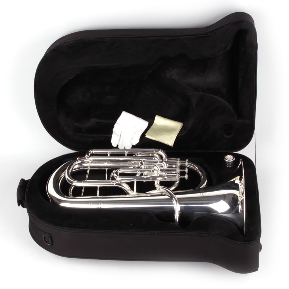 Euphonium versilbert, Bb Stimmung 4 Monel Ventile Koffer