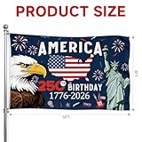 250th Anniversary American Flag - 3x5 Ft Double Sided 3 Layers Patriotic Flags - 1776-2026 Freedom Flag for Independence Day Celebration,Heavy Duty Patriotic Decor