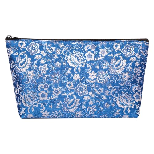 TIASUSAN American Mahjong Game Empty Bag - Blue Mahjong Tiles Bag (13x7 Inches,Only Case)