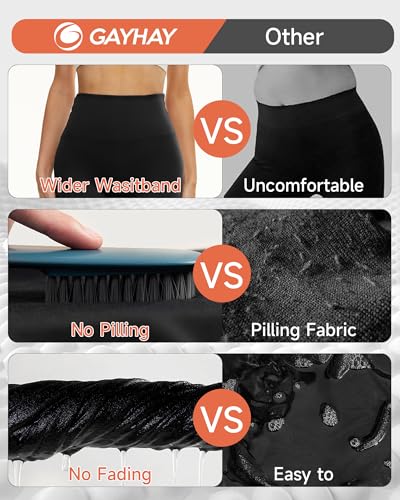 GAYHAY High Waisted Biker Shorts for Women - 8"/5"/3" Soft Black Spandex Shorts for Workout Volleyball Yoga Dance2