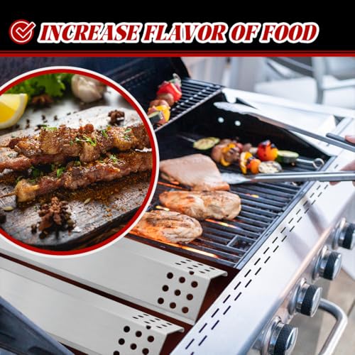 Image of D010012307 Flame Tamer Grill Parts for Monument Grill 4 Burner Replacement Parts 35633 24367 41847ng 17842 Heat Shield Stainless Steel Grill Heat Plates Tents Grill Accessories, 4pcs