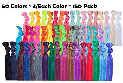 Knotted Ribbon Less Crease Hair Ties 150 Pack
