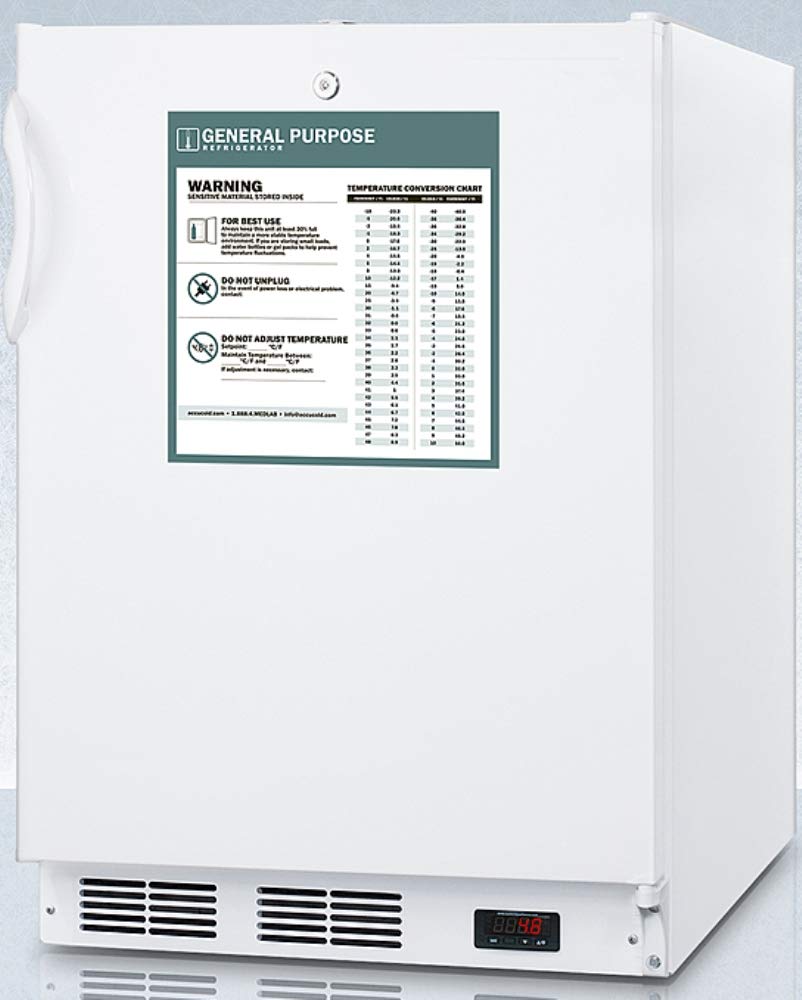Summit Appliance Ff7lwbiadagp 24" Wide Built-In All-Refrigerator, ADA Compliant; 5.5 Cu.Ft.; Auto Defrost; Internal Fan; Digital Thermostat; Adjustable Shelves And Deep Shelf Space on Fridge.com - View 2