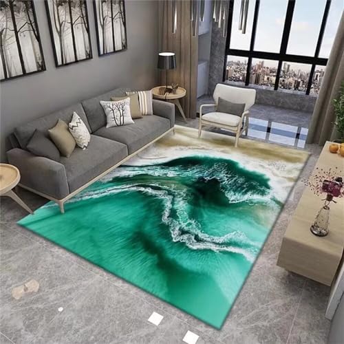 Tapis de salon vert rectangle 60x90cm pour entrée - 2