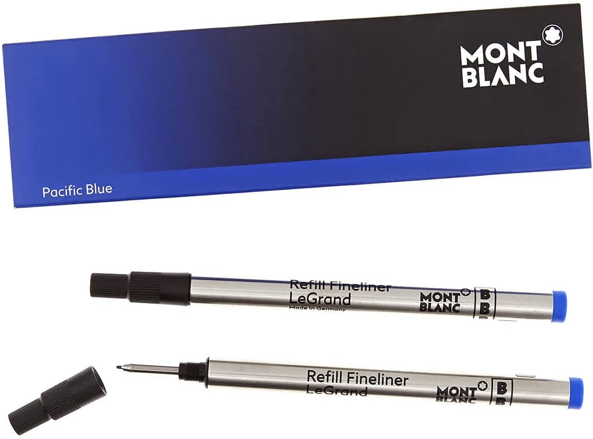 montblanc refill Legrand 2 X 1 Pacific Blue Mystery black 114835 114834 Fineliner B Broad for pen (Pacific Blue)