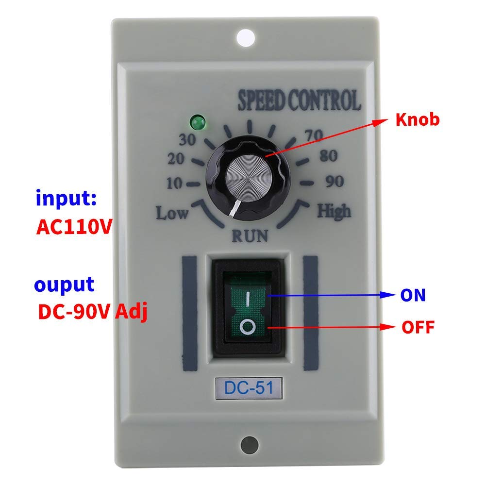 Vari Speed Regulator Dc Motor Speed Limiter 220V AC To 180V DC Motor Speed Controller Knob ...
