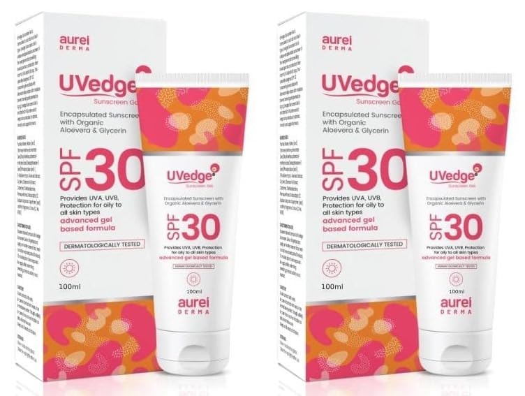 Uvedge Sunscreen Gel SPF 30 Advanced Gel Based Formula -100g-Pack of 2