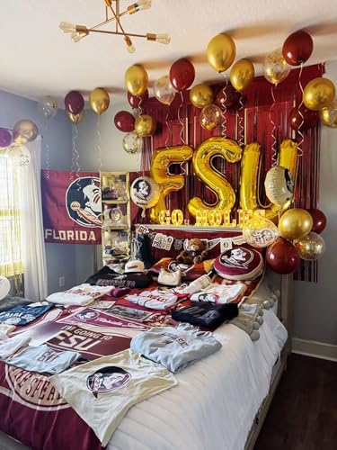 Image of Qian's Party Burgundy Gold Balloons, 45pcs - Graduation, Wedding, Birthday Party Decorations - Maroon Gold Balloon Arch - Women (Pack of 3)