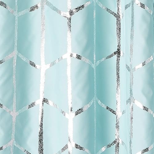 Intelligent Design Blackout Curtain, Light Blocking, 50x63 Aqua/Silver - image 7