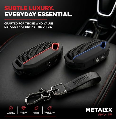 Image of Metalyx [2 Key Covers + 1 PU Leather Keychain] for Kia Seltos 2026 | Silicone Key Fob Case | Anti-Scratch | HTK HTK(O) HTX HTX(A) GTX GTX(A) Keyfob Case For Seltos Facelift