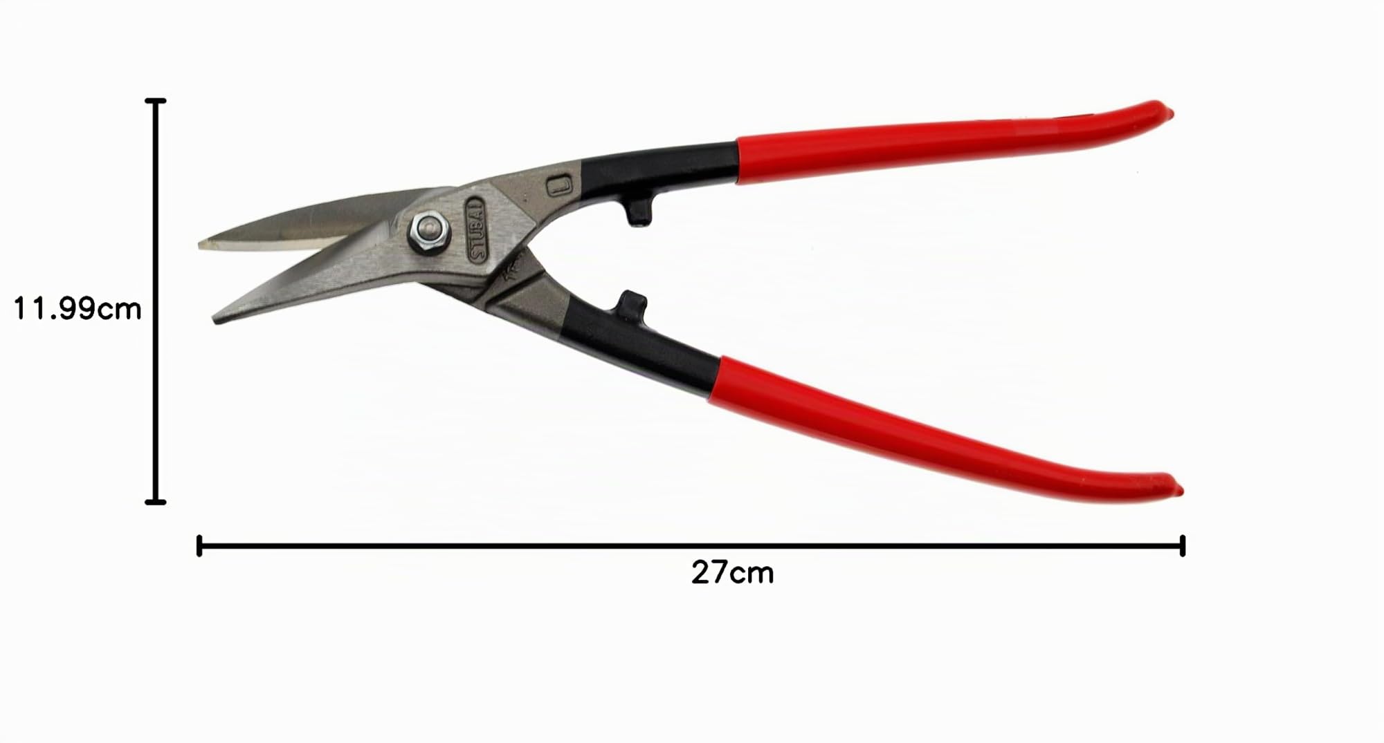 Stubai 270511 Cisaille à Tôle Multi Usages Gauche PVC-Isolé, Rouge/argent, 280 mm