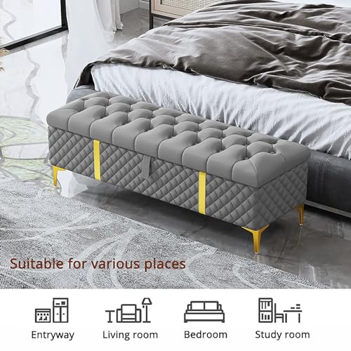 Banc de rangement moderne en polyuréthane idéal en fin de lit de chambre