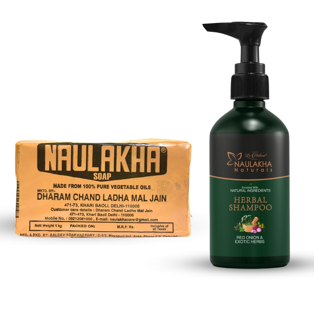 Naulakha Soap Bar 1 Kg With Herbal Hair Shampoo 300 Ml|Laundry Soap|Natural Ingredients|Sulfate & Paraben Free|Harsh Chemical Free-image-49