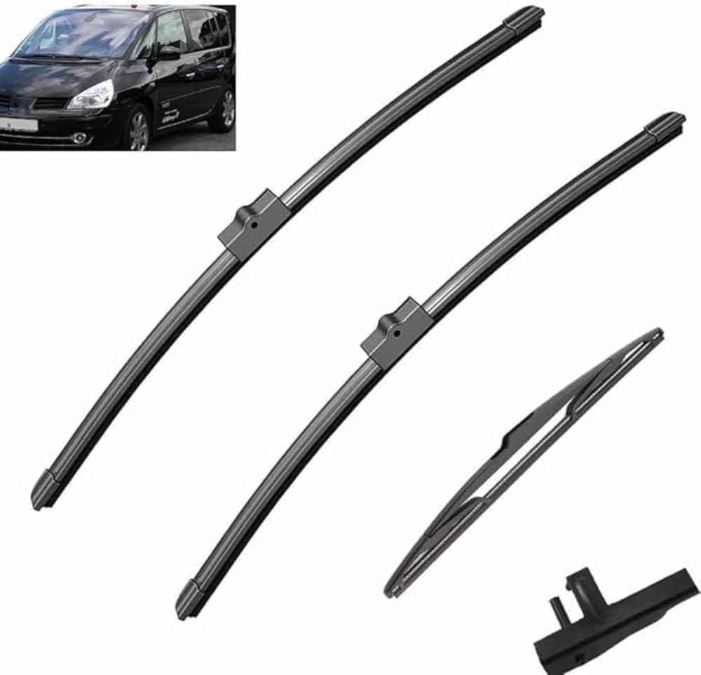 NYSLDSCO Premium Exact Fit Windscreen Wiper Blades for Renault Megane Sport Tourer 2006-2008 2007 24" 18" 10" Durable Natural Rubber Easy Fit for a Quiet and Streak Free Wipe