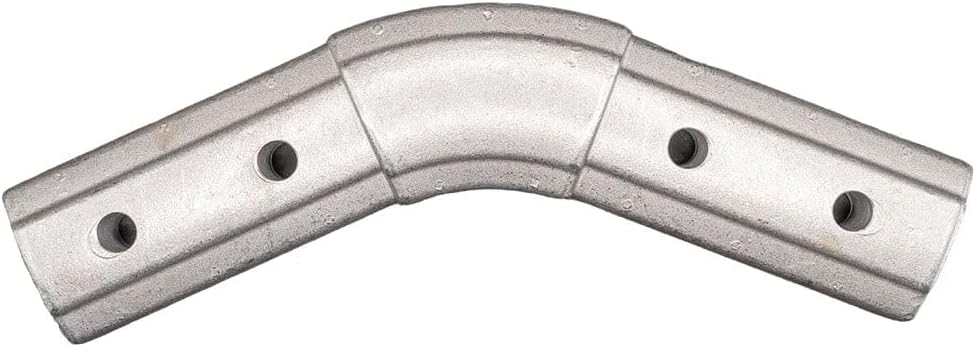 Mytee Products 2 Pack 1-3/16" x 2" 45-Degree Elbow for Aluminum Dump Truck Tarp Systems, Lightweight, Corrosion-Resistant with 7/16” Bolt Hole - Silver
