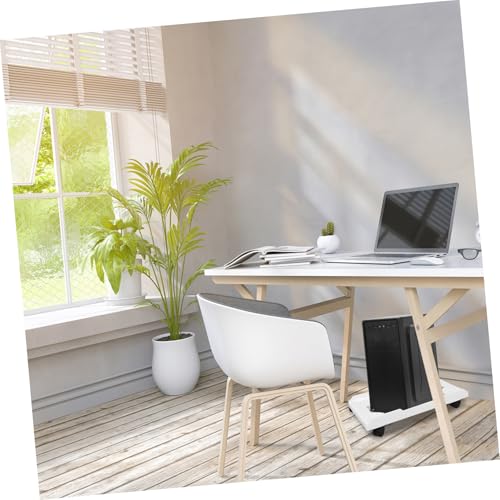 Soporte para CPU bajo escritorio SHOWERORO con ruedas, soporte para torre de PC para alfombra, diseño elegante, elevador para CPU para uso en oficina en casa, movilidad fácil miniatura 6