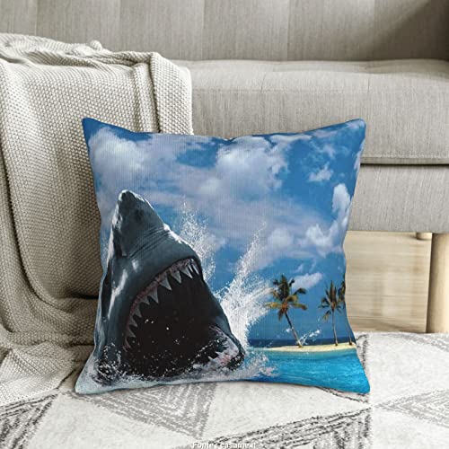 Taies d'oreiller velours côtelé requin océan maison 45x45cm - 8