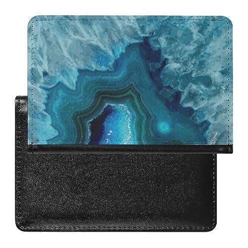 Cover Agata Blu Divertente Porta Passaporto Portafoglio Custodia Sottile Viaggio Documenti Organizer con Slot per Schede per Donne Uomini Stile: Taglia unica MHXYZHW