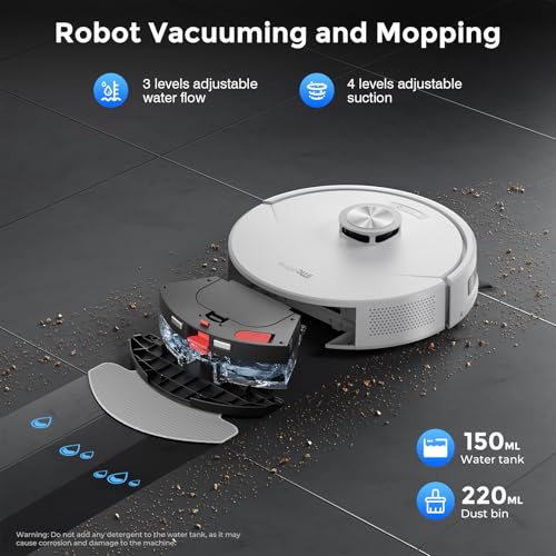 Image of Robot Vacuum and Mop Combo, Robot Vacuum Cleaner with Bagless Self Emptying Station, 18000Pa Suction, LiDAR Navigation, ideal for Pet Hair, Carpet & Hard Floor, Compatible with App /Alexa /Voice Control