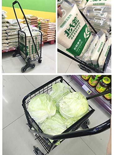 Einkaufstrolley auf 8 Rädern, faltbarer Einkaufswagen, mit Treppensteigen und wasserdichter Funktion (Rot 8 Runden) – Bild 7