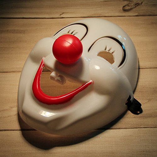 Clown Mask Halloween Masquerade Party-White + Black + Red #TOP2