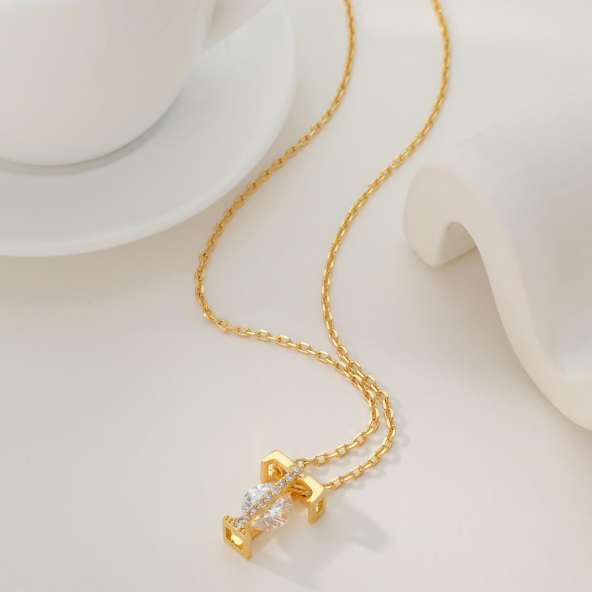 14K Gold Plated Initial Necklace for Women | Cubic Zirconia Letter Dainty Necklaces for Women | Alphabet Pendant Jewelry - Image 3