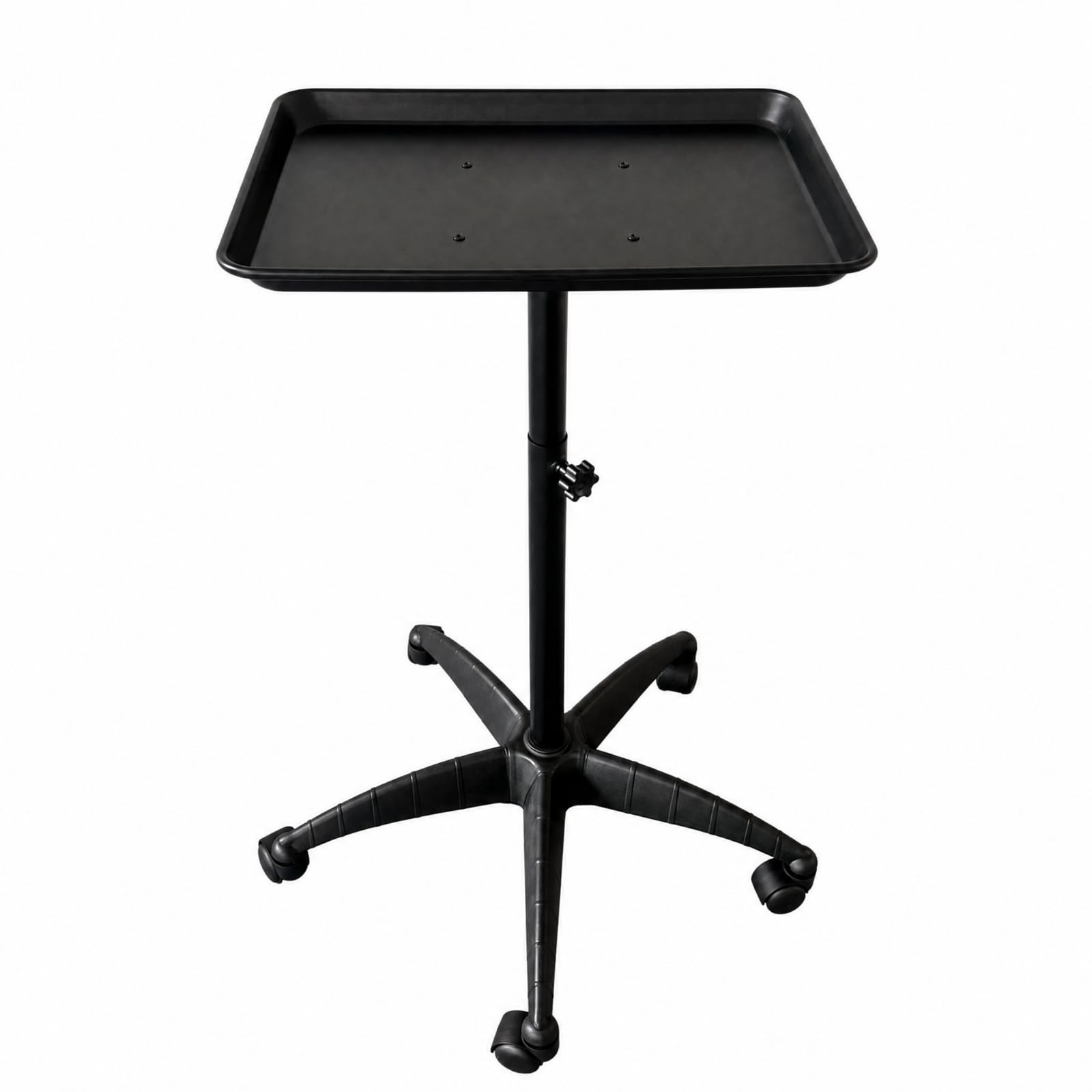 Carrello da Salone in Plastica Mobile Carrello da Parrucchiere Compatto per Parrucchieri, Estisti, Nero, Senza Portautensili