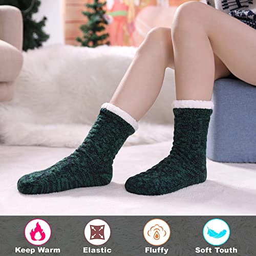 Image of Dosoni Womens Slipper Fuzzy Socks Non Slip Winter Warm Soft Fluffy Cozy Fleece Lining Home Socks