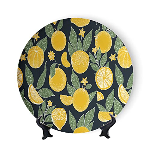 Moomoo lemon print plate ceramic green fruit decorative plate ide…