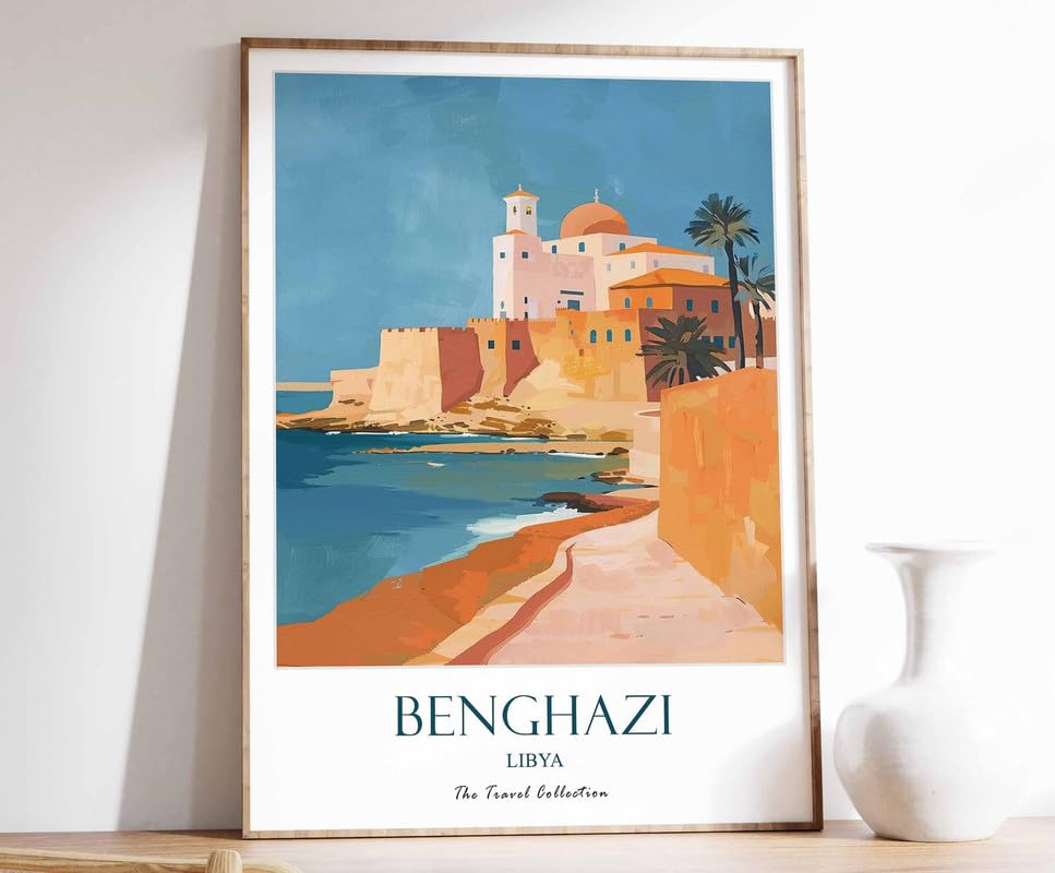 Affiche Benghazi en toile A0 poster voyage Moyen-Orient pour décoration islamique salon
