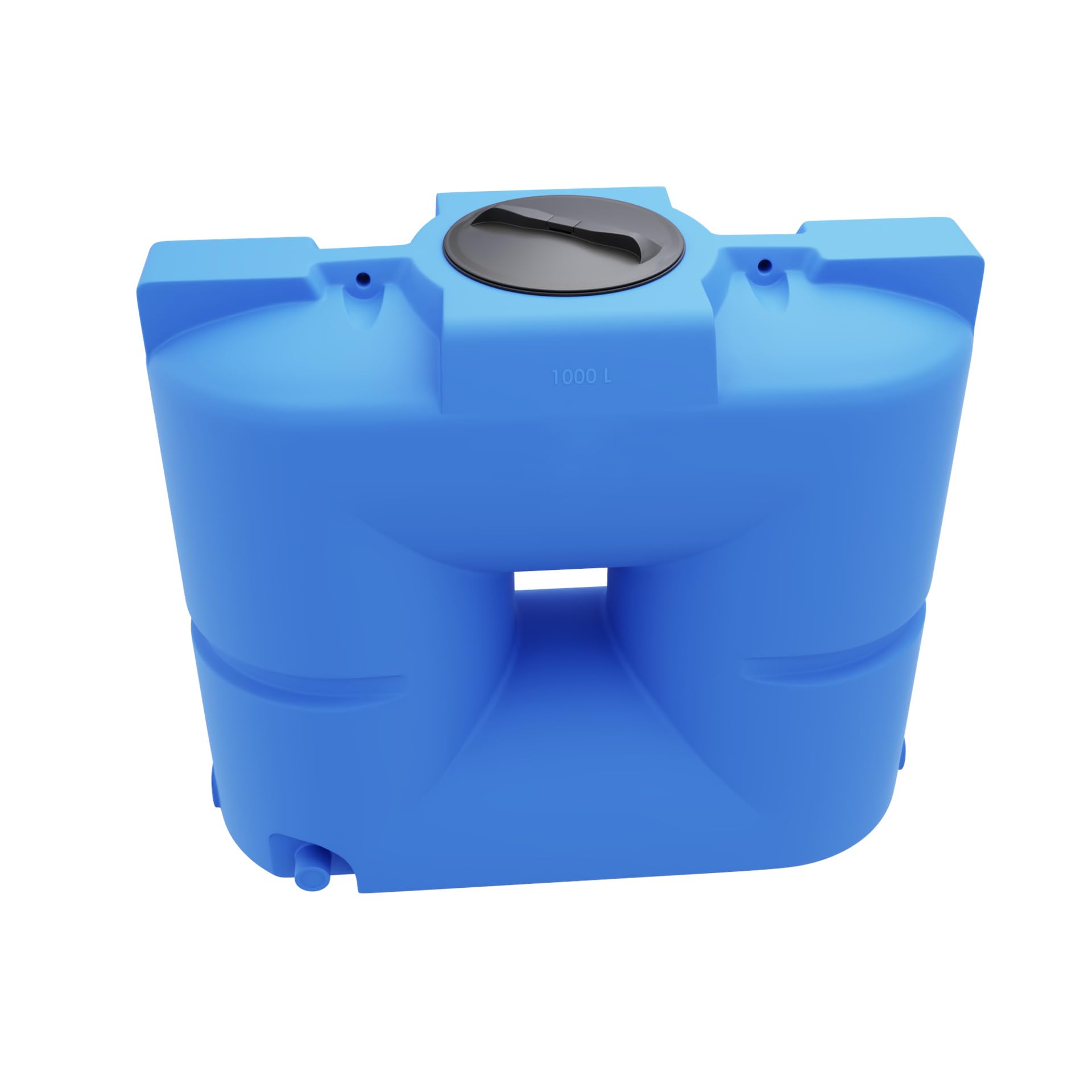 Varile Serbatoio acqua potabile da 1000 l, serbatoio da parete, filettatura interna integrata da 1", senza BPA, prodotto in EU, adatto per alimenti (blu)