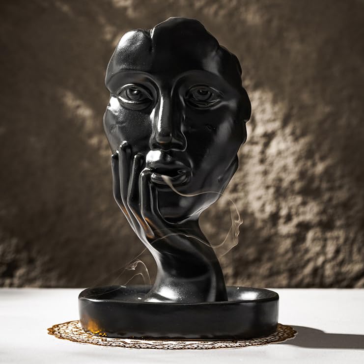 Amazon.com: Black Woman Face Statue Backflow Incense Holder