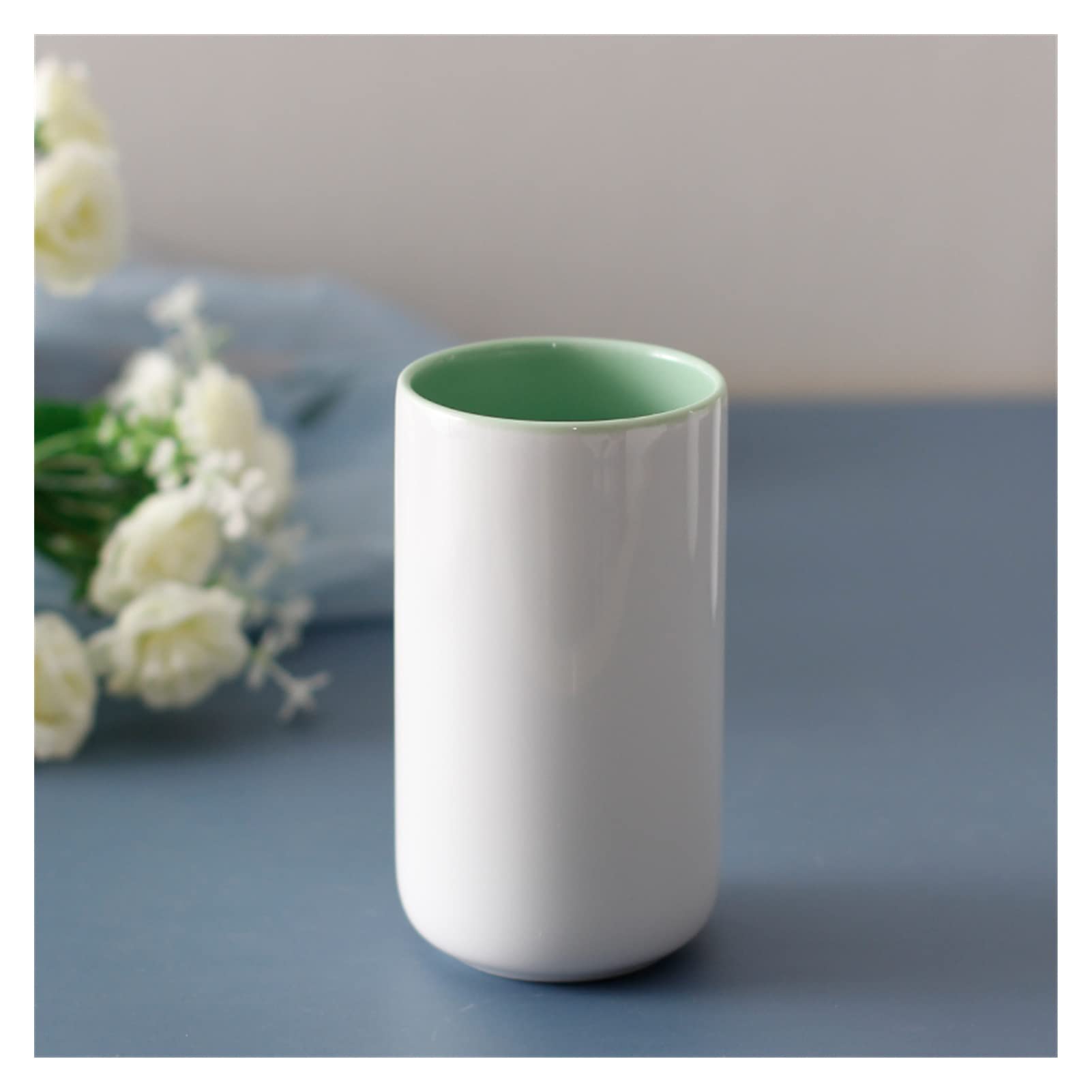 Kitchen Soap Dispenser Kitchen Liquid Dispencer Container Soap Dispenser Ceramic Brushing Cup Household Wash Cup Toothbrush Mouthwash Cup Set Handsoaps Dispenser(Mouthwash Cup)
