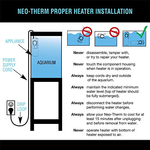 Cobalt Aquatics Flat Neo-Therm Heater with Adjustable Thermostat (Fully-Submersible, Shatterproof Design) From 25W To 300W - Thumbnail 6