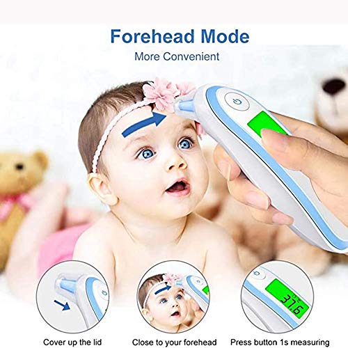 Lzour Baby Forehead Infrared Thermometer Anti Virus Medical Fast Accurate Measurement Non-Contact Ear Forehead Thermometer