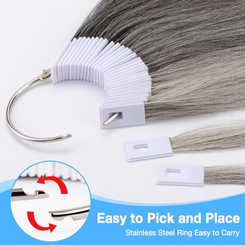 30 piezas muestrario de cabello humano de 9 pulgadas miniatura 4
