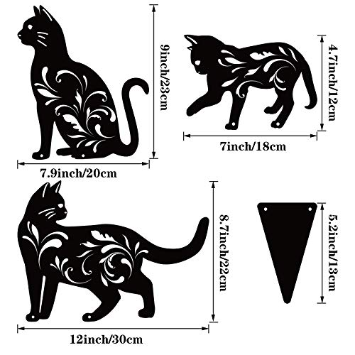 Uratot 3 Pack Metal Cat Garden Statues Black Cat Silhouette Cat Decorative Garden Stakes Garden Outdoor Statues Animal Stakes For Yard Decor And Lawn Ornaments #TOP1