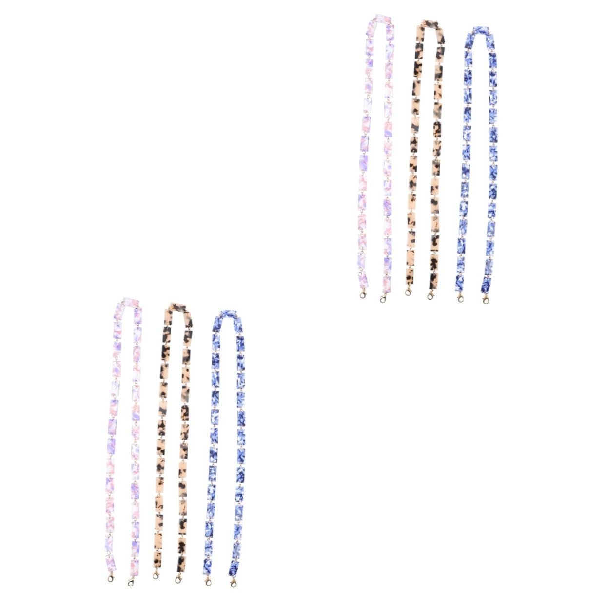 VALICLUD 6piezas Cadena De Acrílico Para Gafas y De Azul Púrpura y Leopardo Accesorios Creativos y Duraderos Para Decorar y Sostener Gafas y